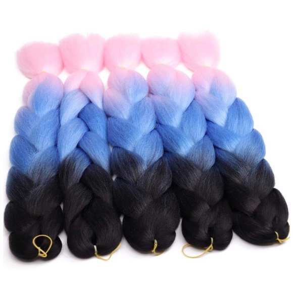 5 packs of Black blue pink ombré braiding hair NWT main image 4